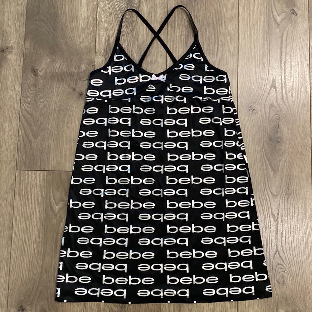 Bebe black and silver lingerie slip size medium - Picture 5 of 12